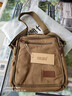 新潮代单肩包男帆布大容量休闲潮流运动学生斜挎包男士多功能户外邮差包 加大号咖啡色【可放A4书本/13英寸平板】 实拍图