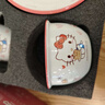 旺佰福三丽鸥凯蒂猫一人食餐具套装轻奢陶瓷饭碗盘筷子乔迁结婚生日礼物 三丽鸥一人食礼盒装-HelloKitty 实拍图