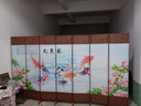 中式简易折叠可移动屏风遮挡板帘客厅隔断墙卧室现代简约办公室 双面图案送底座（加厚加粗） 2.0米高7扇一组3.5米宽 实拍图