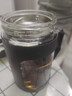 玻璃水杯商务杯大容量男女生带盖泡茶饮水礼品杯家用把手杯 黑色 500ml 1只 实拍图