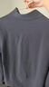 gxgjeans男装 多色基础打底宽松半开襟长袖T恤男士 25年秋新品 藏青色 M (170) 实拍图
