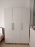束寻【上门安装】衣柜现代简约实木挂衣杆经济型简易组装出租房卧室 两门80*40*180暖白+胡桃色 自行安装 实拍图