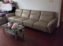 全友家居现代简约头层牛皮沙发带脚凳客厅家具直排真皮沙发茶几组合 浅卡其 | 3.0m（102711沙发） 实拍图
