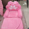 儿童折叠小沙发卡通可爱男孩女孩懒人躺座椅床宝宝凳幼儿园可拆洗 粉色皇冠(两层折叠) 实拍图