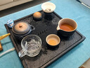 韵动天然乌金石茶盘排水家用整块石头小茶台托盘现代简约功夫茶具套装 30*30cm方型单茶盘 实拍图