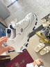 斯凯奇（Skechers）女鞋秋冬小白熊休闲鞋子厚底增高百搭运动软底老爹鞋99999863 白色/海军蓝色/WNV 37.5 实拍图