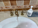 柏焱卫庄全铜芯脸台面盆冷热全铜芯水龙头瓷白三四件套孔欧式分体抽拉三孔 全金A3 实拍图