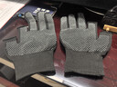户外骑行快递外卖专用防滑手套露二指耐磨可触屏男女通用 黑色【1双】 实拍图