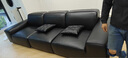 美柏真皮大黑牛沙发意式极简全真皮沙发客厅头层牛皮黑色豆腐块皮沙发 三人位3.3米【颜色可选】 V-uitra【全真皮/透气全青皮】 实拍图
