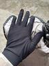 boodun 秋冬运动薄款跑步手套户外防风触屏男开车女电动车抓绒保暖防滑 升级款-黑色(加掌垫可触屏) L/XL 实拍图