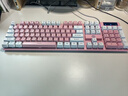 银雕K600键盘彩包升级版 复古朋克键帽 机械手感 游戏背光电竞办公 USB接口 粉白白光键盘 实拍图