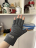 回力德绒半指手套男冬学生写字打字薄款防寒保暖开车骑行露指手套女 黑色【轻便保暖】-分指款 均码 实拍图