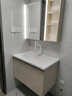 海尔浴室柜奶油风智能美妆收纳陶瓷一体盆洗脸盆洗手盆柜组合一体4122 实拍图