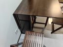 誉派折叠餐桌椅组合实木餐台小户型家用可伸缩现代简约隐形餐桌可折叠 进口金胡桃木（大板直拼） 1桌6椅(1.3m常规款） 实拍图
