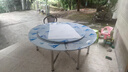304不锈钢圆桌折叠圆餐桌家用大圆桌带转盘吃饭桌子圆形加厚10人 304#2米圆桌+1.4转盘特厚 实拍图