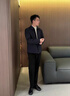 罗蒙外套男秋季商务男士翻领行政夹克上衣干部厅局风爸爸装i8藏青XL 实拍图