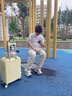 袋鼠行李箱女学生韩版小清新高颜值拉杆箱男万向轮密码箱防刮旅行皮箱 鹅黄色【升级加厚单箱】 20英寸 实拍图