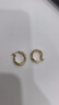 伊黛儿韩国耳圈简约金属小众耳环女气质耳坠个性百搭耳饰生日礼物送闺蜜 金属双圈耳环E0343 实拍图