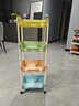 京东物流 可移动小推车置物架厨房落地学生宿舍书架储物架 【移动款】 4层 炫彩萌趣-大厚框 全新升级-加厚环保PP材质 实拍图