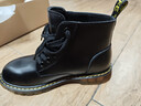 马登男士马丁靴秋冬加绒工装靴英伦风黑色休闲皮鞋男通勤百搭真皮靴子 黑色 [软皮/6孔]情侣款 37 女码 实拍图