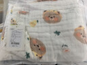 婧麒（JOYNCLEON）纱布浴巾婴儿7A抗菌宝宝新生儿童纯棉六层高密加厚洗澡包裹巾四季 梨小熊【六层高密 7A抗菌】 100*100cm 实拍图
