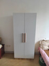束寻【上门安装】衣柜现代简约实木挂衣杆经济型简易组装出租房卧室 两门80*40*180暖白+胡桃色 自行安装 实拍图