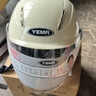 野马（YEMA）3C认证359S电动摩托车头盔男女秋冬季轻便式半盔电瓶车安全帽 四季通用 卡其白彩带花配透明长镜 实拍图