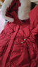 雪中飞秋冬新款女士时尚休闲简约防风狐狸毛领立领大口袋设计短款羽绒服 红色|1235 M 160/84A 实拍图