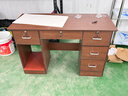 幻狐 （DREAM FOX ） 电脑桌台式家用办公书桌现代简约带抽屉学生学习桌卧室写字桌子 推荐【五抽+柜门】深胡桃色120CM 实拍图