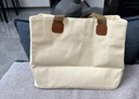 奈池特女今年流行2025新款日系通勤帆布包单肩包大容量百搭布袋托特包 米白色 实拍图