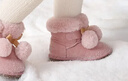 卡特兔儿童雪地靴女宝冬季学步鞋保暖棉鞋翻毛边加绒可爱毛球童鞋XCJ40 实拍图