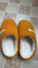 朴西冬季灯芯绒男士室内棉拖鞋保暖加绒厚底情侣居家 黄色 36-37 实拍图