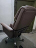 欧吉（OUJI）老板椅办公舒适久坐电脑沙发椅可躺休闲家用书桌椅子商务皮座椅 咖色+脚蹬-品牌气杆 加厚久坐不塌 钢制脚 固定扶手 实拍图