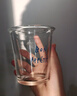 高颜值网红ins风矮款玻璃杯加厚水杯咖啡杯果汁杯冷萃杯子 蓝色法文印字 340ml 1只 实拍图