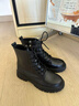 ZHR马丁靴女秋冬复古英伦风靴子女时尚百搭系带短靴女 ES08 黑色 37 实拍图