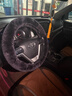 迪加伦 羊毛方向盘套皮毛一体冬季汽车内饰用品把套宝马奥迪奔驰保时捷路虎大众丰田本田福特标致 炭灰色 实拍图