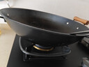 炊大皇双耳铁锅精铁不粘锅炒菜锅家用大号圆尖底无涂层炒锅煤气灶专用 【带盖】 40cm 实拍图