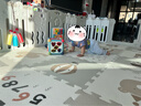 贝易宝宝爬爬垫婴儿拼接爬行垫家用地板垫垫子防滑地垫儿童客厅室内垫 丹麦童话+奶油白-9片 58*58*2cm/片—无缝满铺 实拍图
