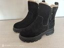 达芙妮雪地靴女冬季加绒加厚保暖短靴东北大棉鞋子 4023608085 黑色 38  实拍图