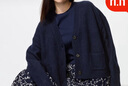 优衣库女装舒芙蕾针织短开衫/外套空调衫通勤478339 69 藏青色 L /160/88A 实拍图