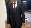 SKARO【明星同款 130支】高端羊毛西装套装男商务正装结婚婚礼新郎西服 黑色套装SKG013A 修身版两件套 48 码上衣+48码裤子 实拍图