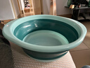 洁丽雅（Grace） 可折叠脸盆旅行出差酒店户外宿舍家用学生洗衣脸盆洗脚盆便携式 蓝色大号【送1个挂钩】 实拍图