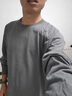 马登工装美式重磅长袖T恤男宽松纯棉磨毛打底衫春秋薄款男士卫衣 灰蓝色 【宽松/可拍小一码】 L 实拍图