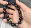 蔓笙黑曜石醒狮手链男士佛珠手串女款指尖绕指柔盘玩平安扣手链新中式 手串【精美礼盒】 实拍图