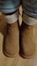 达芙妮真皮雪地靴女鞋冬季2025新款加厚加绒鞋厚底短靴保暖棉鞋女 驼色 35 实拍图
