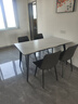 全友家居意式岩板餐桌椅子组合套装客厅家用现代简约吃饭桌政府补贴 岩板|白色|1.4米桌+86椅灰色*4 实拍图