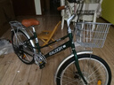 兰令自行车成年人通勤铝合金女士亲子带小孩城市上班代步变速单车 花语-祖母绿【升级弯把+加厚座垫】 24英寸 禧玛诺7速 实拍图