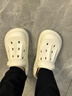 特步（XTEP）洞洞鞋男拖鞋外穿男士情侣厚底运动凉鞋男 A457 白色 40-41 实拍图