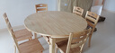 晨巢 餐桌 实木餐桌 可伸缩折叠圆桌餐桌家用现代中式饭桌餐厅家具 1.38米原木色 一桌六椅 实拍图