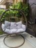 网红双人太空舱吊篮庭院户外藤编吊椅家用摇摇椅懒人阳台藤椅吊床 仿木纹 太空舱扭边双人双杆 实拍图